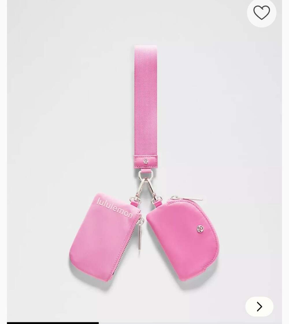 Lululemon Dual Pouch Wristlet Sweet Sorbet/Pink Pearl/Silver